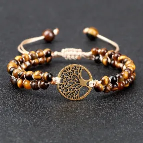 Natural Tiger Eye Tree Of Life Bracelet