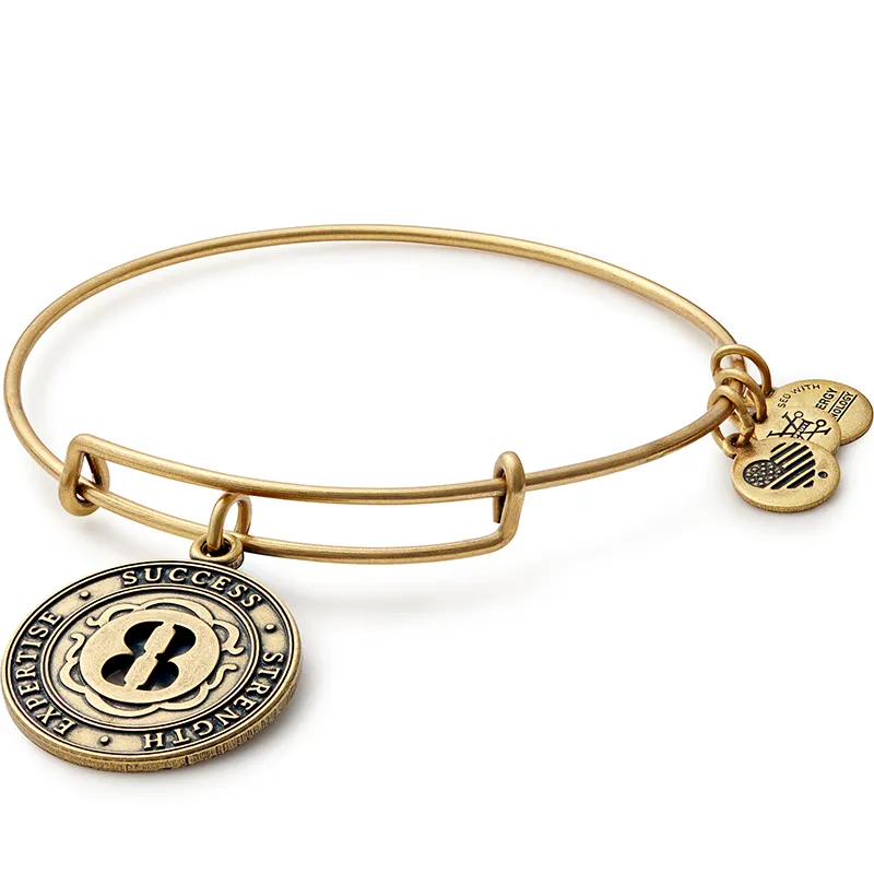 Number 8 Charm Bangle Bracelet