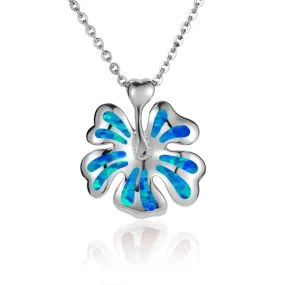 Opal Joyful Hibiscus Pendant