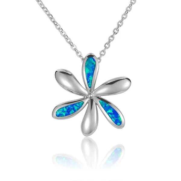 Opal Tiare Flower Pendant