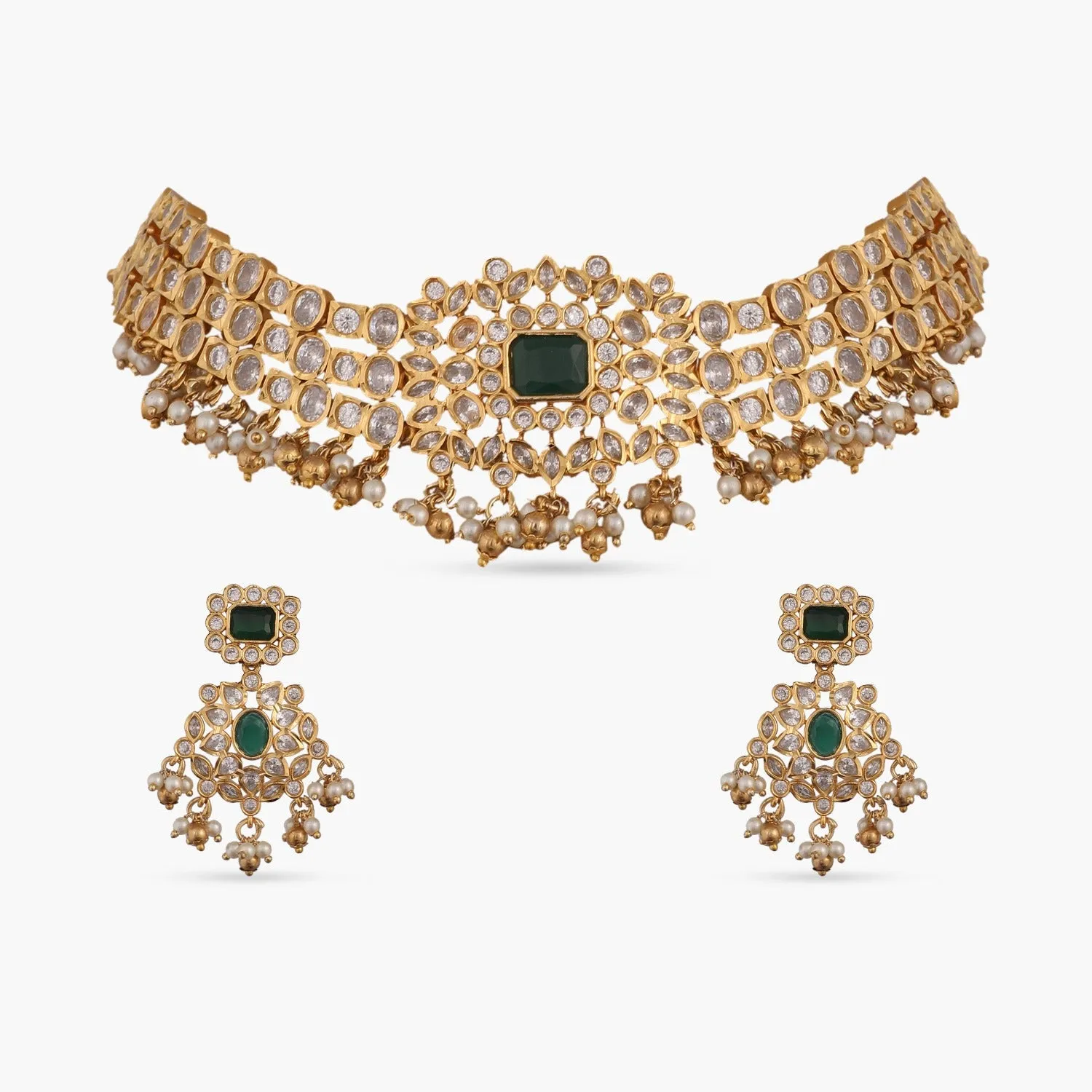 Orchid Nakshatra CZ Necklace Set