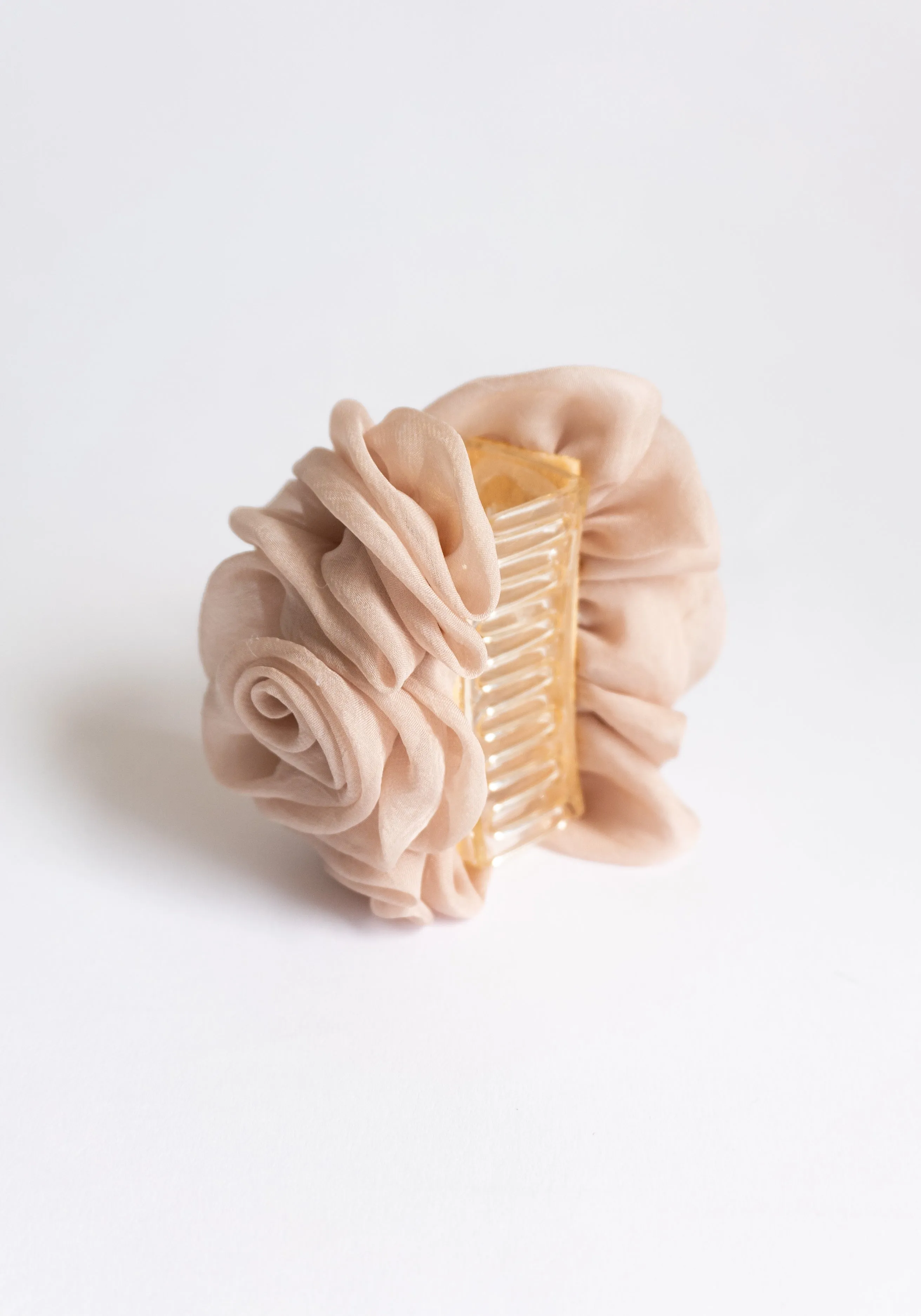 Organza Rose Claw Clip