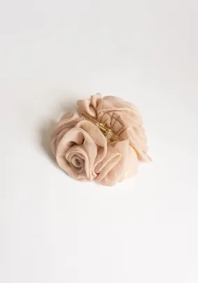 Organza Rose Claw Clip