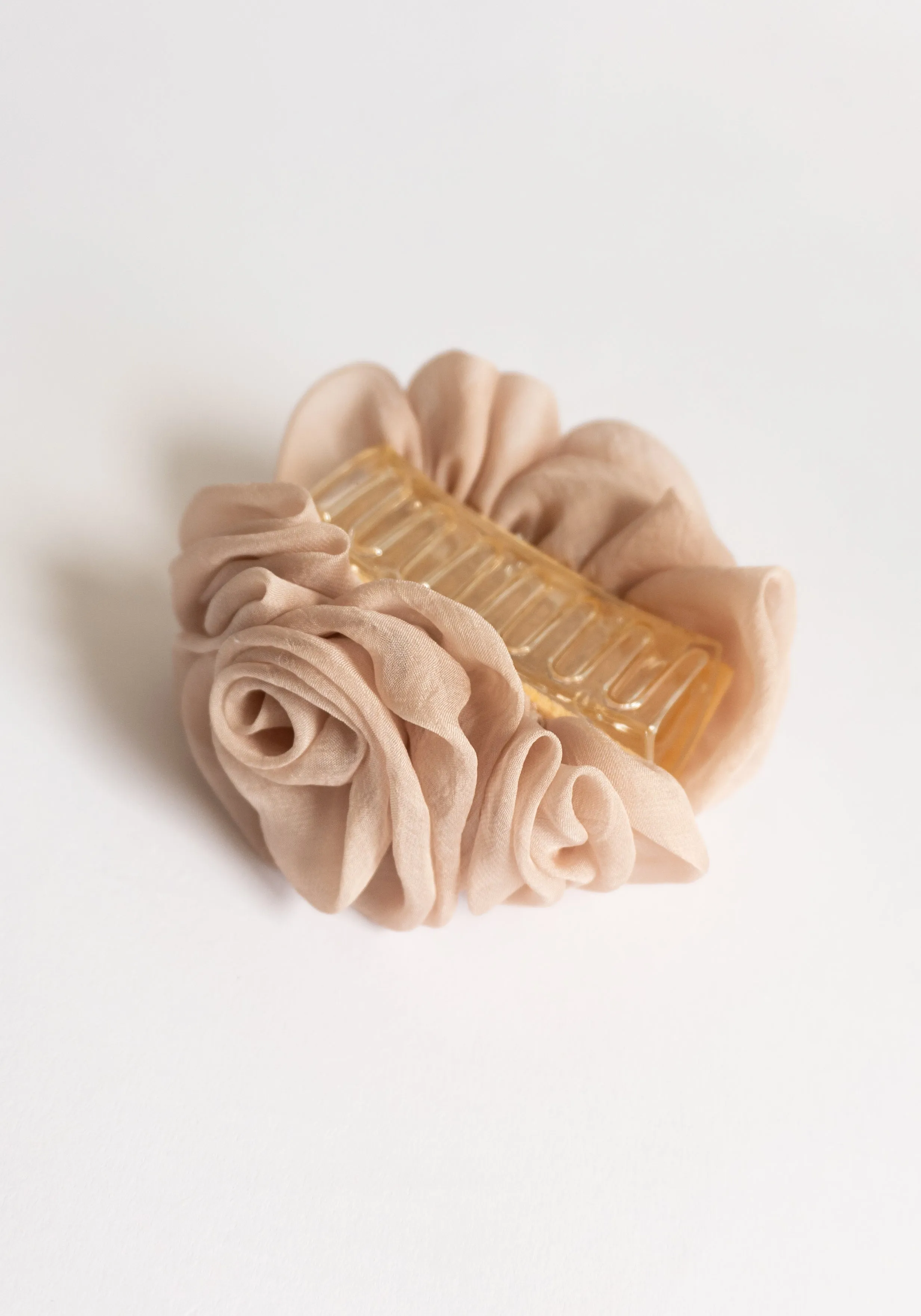 Organza Rose Claw Clip