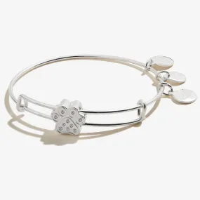 Pavé Paw Print Bead Charm Bangle