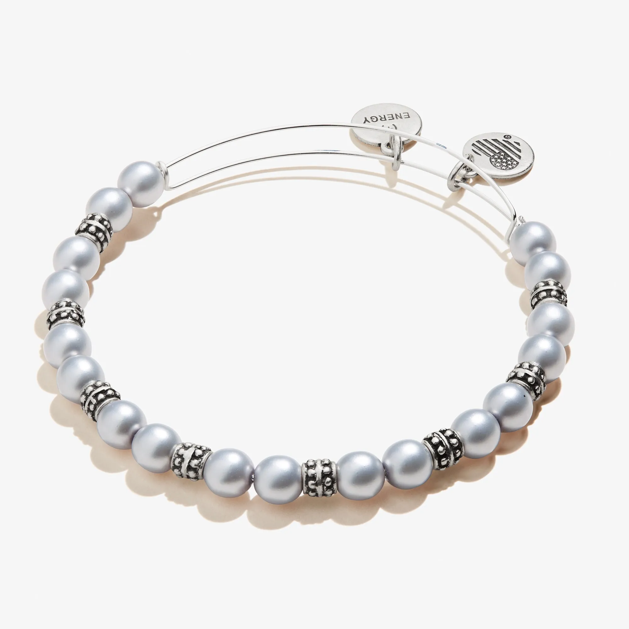 Pearl Beaded Bangle, Ice Blue