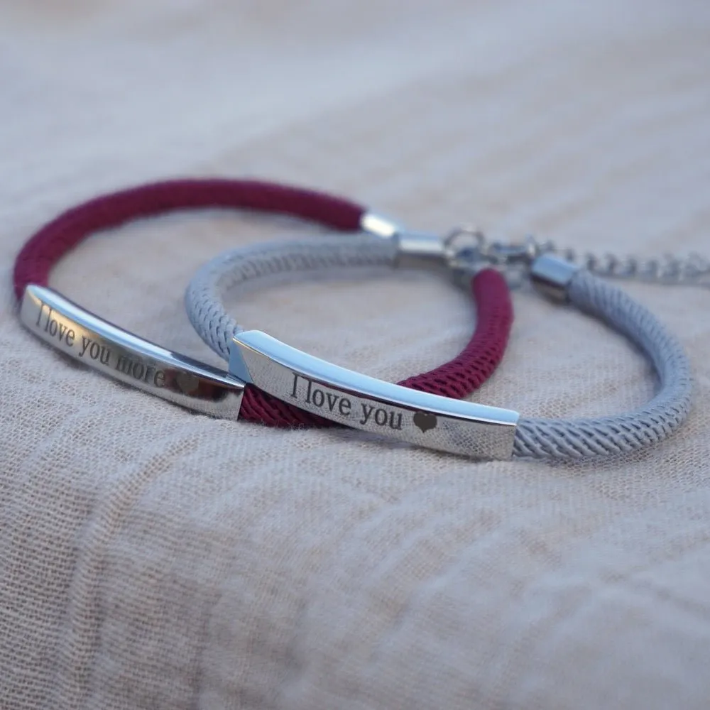 Personalized Couple Bracelets in Different Colors