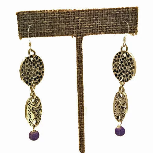 Purple Amethyst Drop Dangle Earring