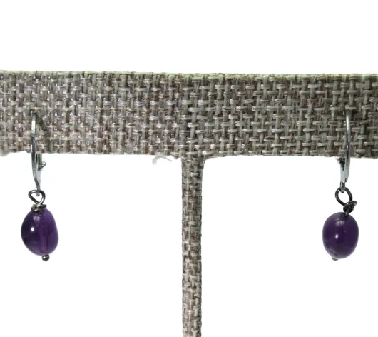 Purple Amethyst Drop Dangle Earring