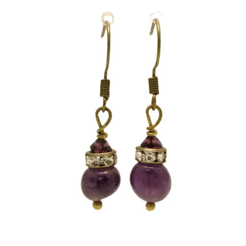 Purple Amethyst Drop Dangle Earring