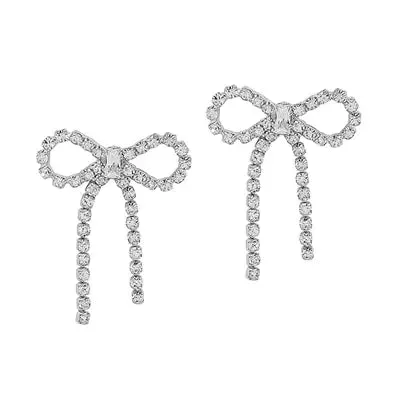 Rhinestone Bow Earrings