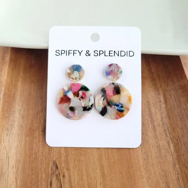 Round Drop Earrings - Multicolor