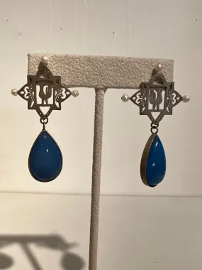 Silver Bird Drop Earrings