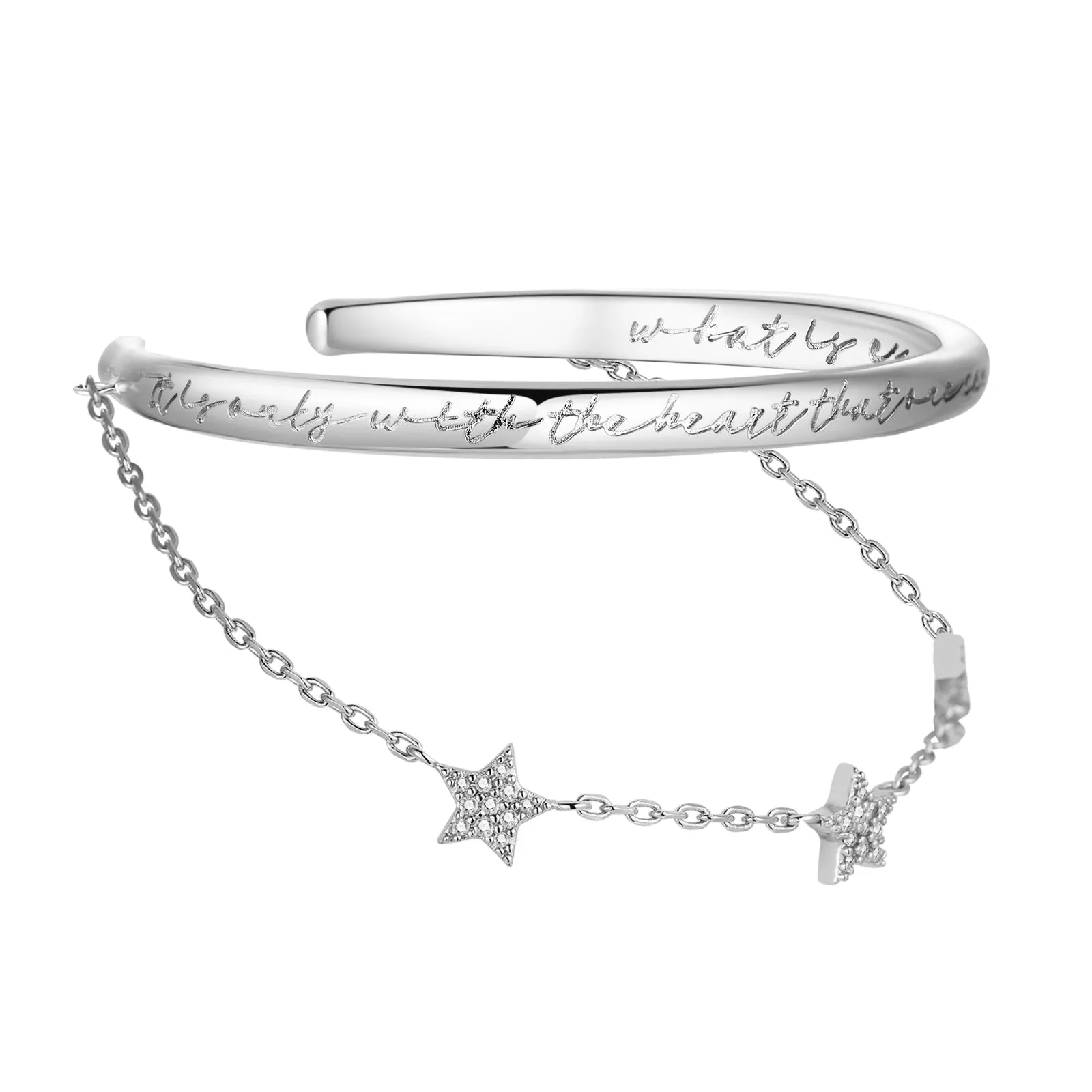 Silver Star Layered Bangle - Secret