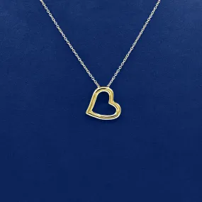 Delicate Small 24K Gold Heart Pendant Necklace for Women