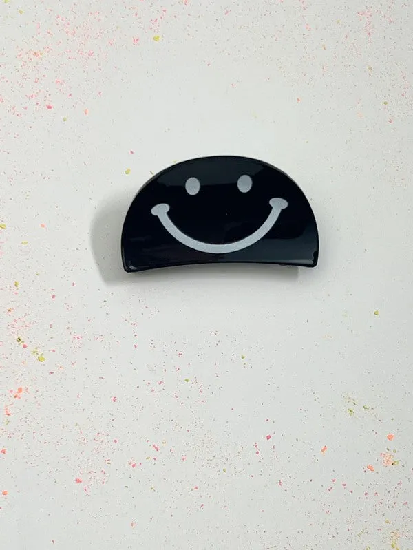 Smiley Face Half Circle Claw Clip