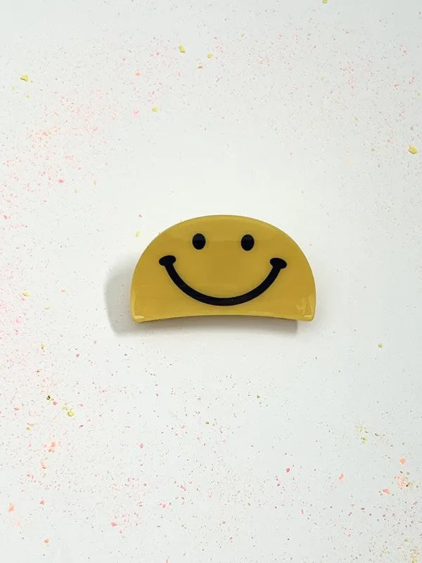 Smiley Face Half Circle Claw Clip