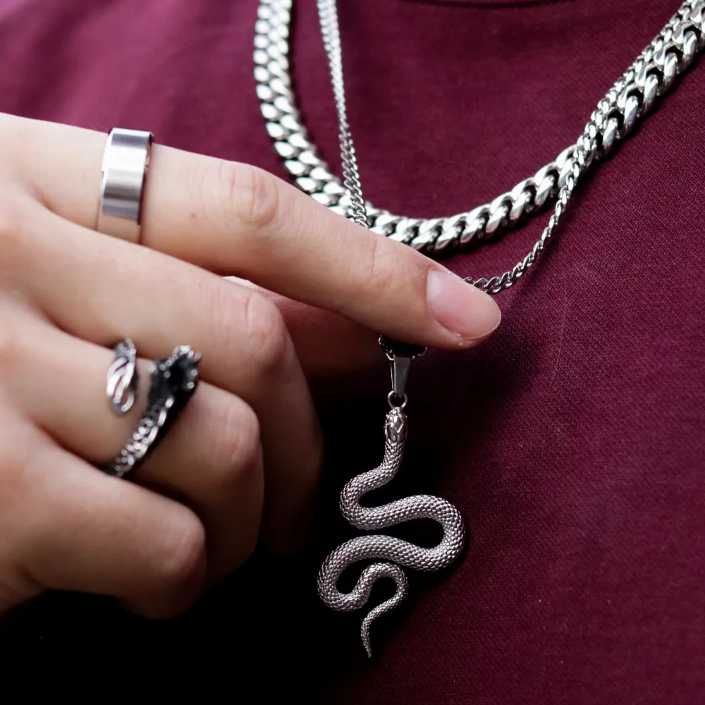 Snake Pendant - Silver