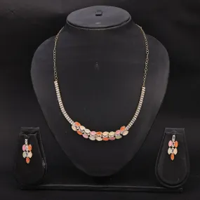 Sukkhi Astonishing Choker CZ Multi Gold Plated Necklace Set For Women