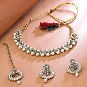 Sukkhi Beautiful Gold Plated Choker Necklace Set For Women