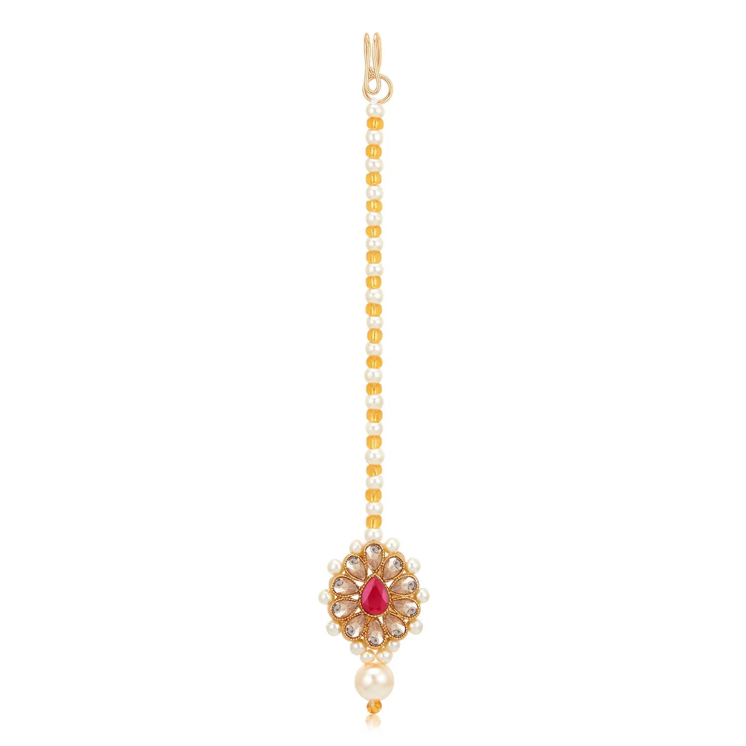 Sukkhi Beautiful Gold Plated Kundan & Pearl Choker Necklace Set for Women