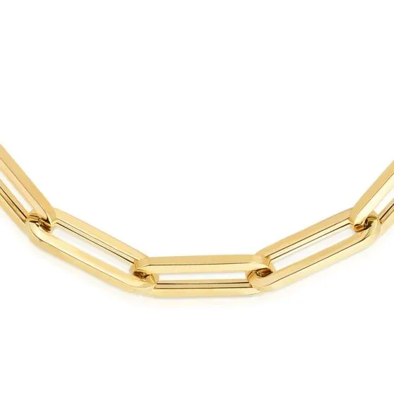 Thick 14k 6.1mm Paper Clip Bracelet