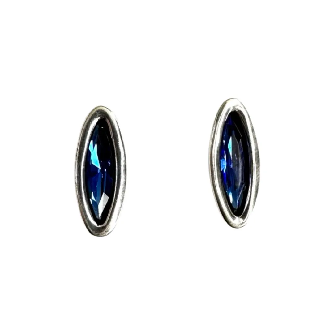 TRA-LA-RA BLUE NAVETT STUD EARRINGS