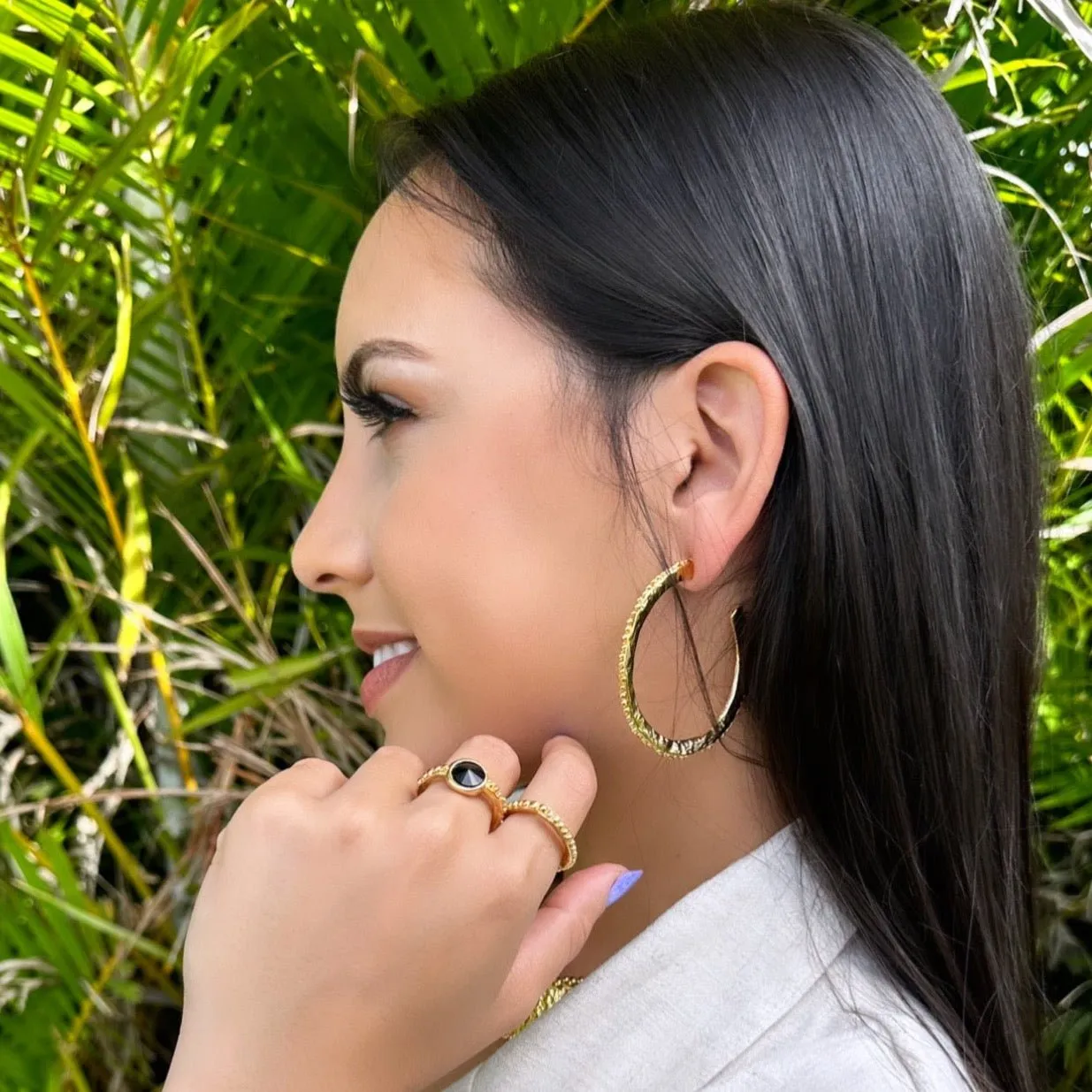 TRA-LA-RA GRECIA HALF HOOP EARRINGS