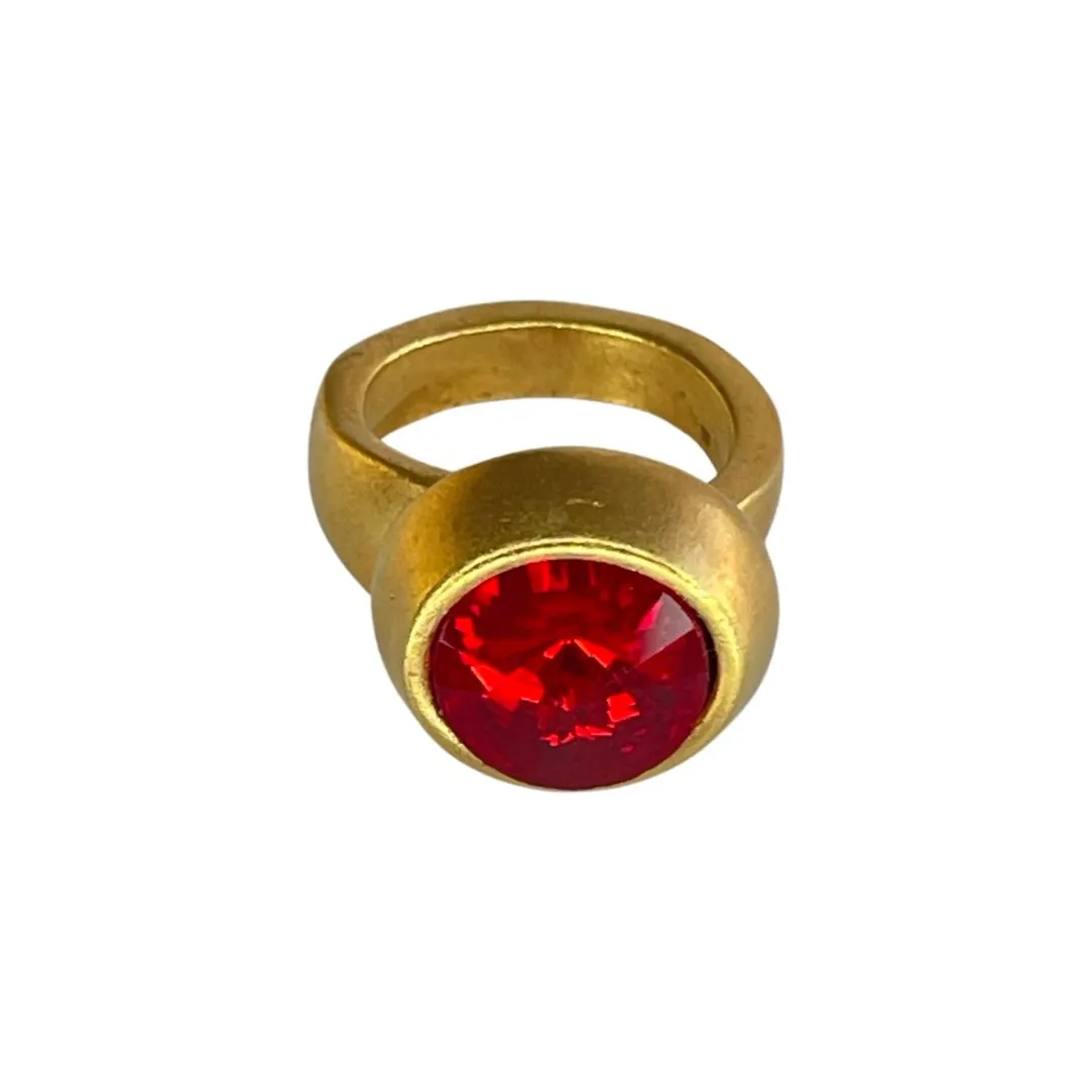 TRA-LA-RA STELAR RED CRYSTAL ADJUSTABLE RING