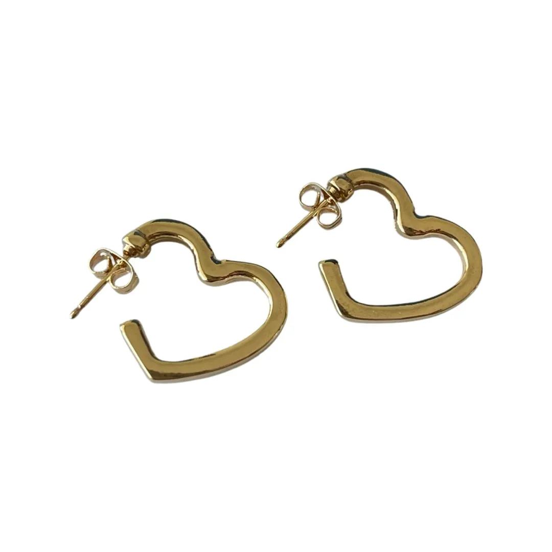 TUCCO HEART SHAPED HALF HOOP EARRINGS