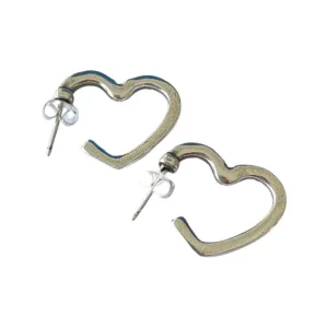 TUCCO HEART SHAPED HALF HOOP EARRINGS