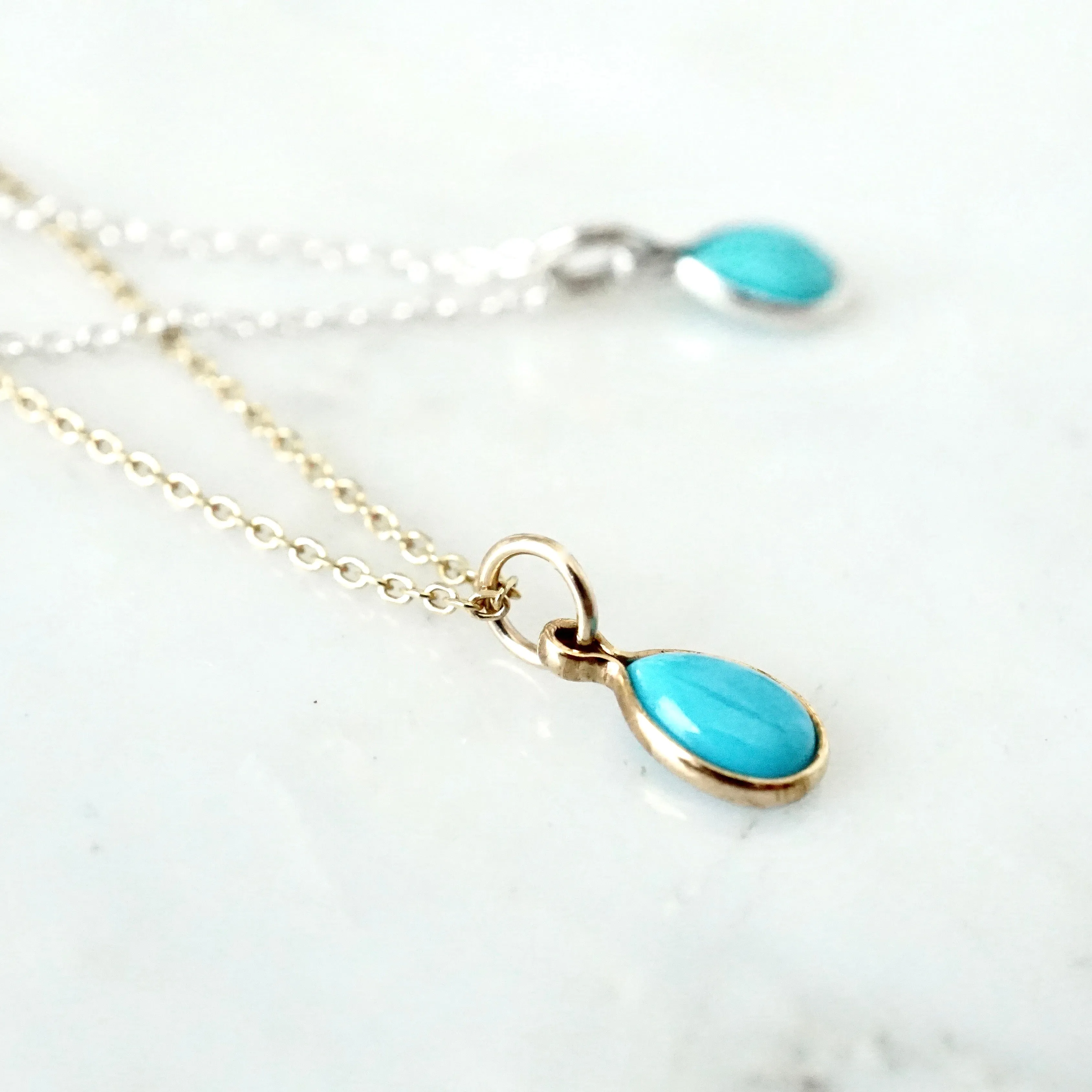 Turquoise Pendant Necklace, Silver Turquoise Pendant, Gold Turquoise Necklace