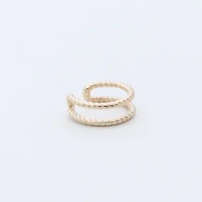 Two Rope Lines Ear Cuff - Gold