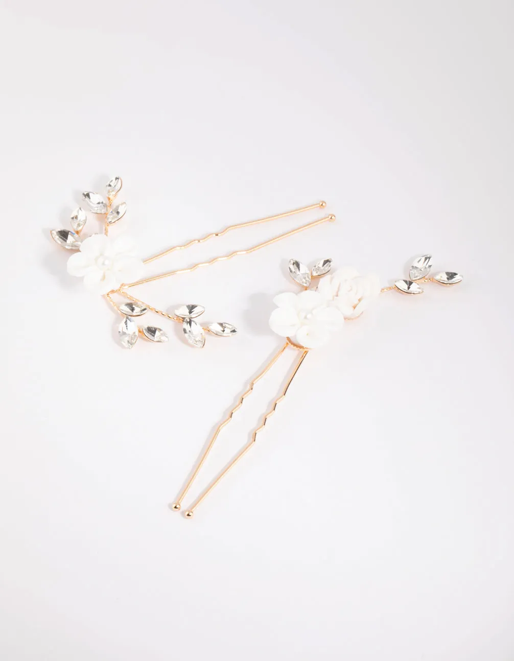 White Flower Hair Pin Pack