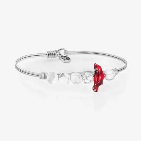 White Howlite Cardinal Bangle Bracelet