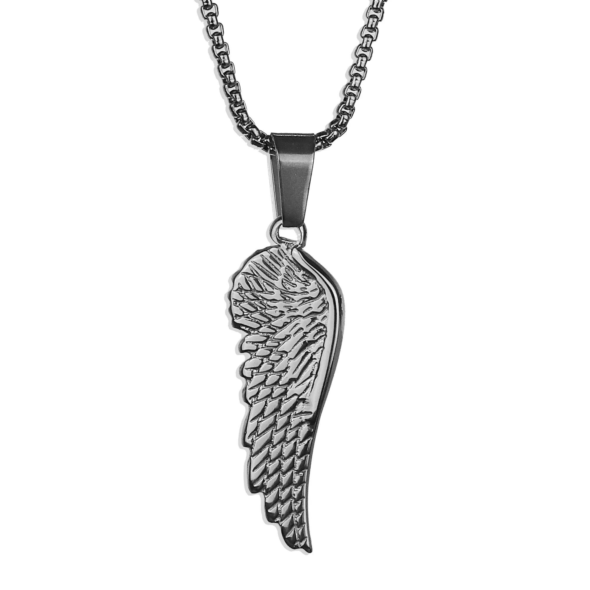 Wing Pendant Necklace - Silver