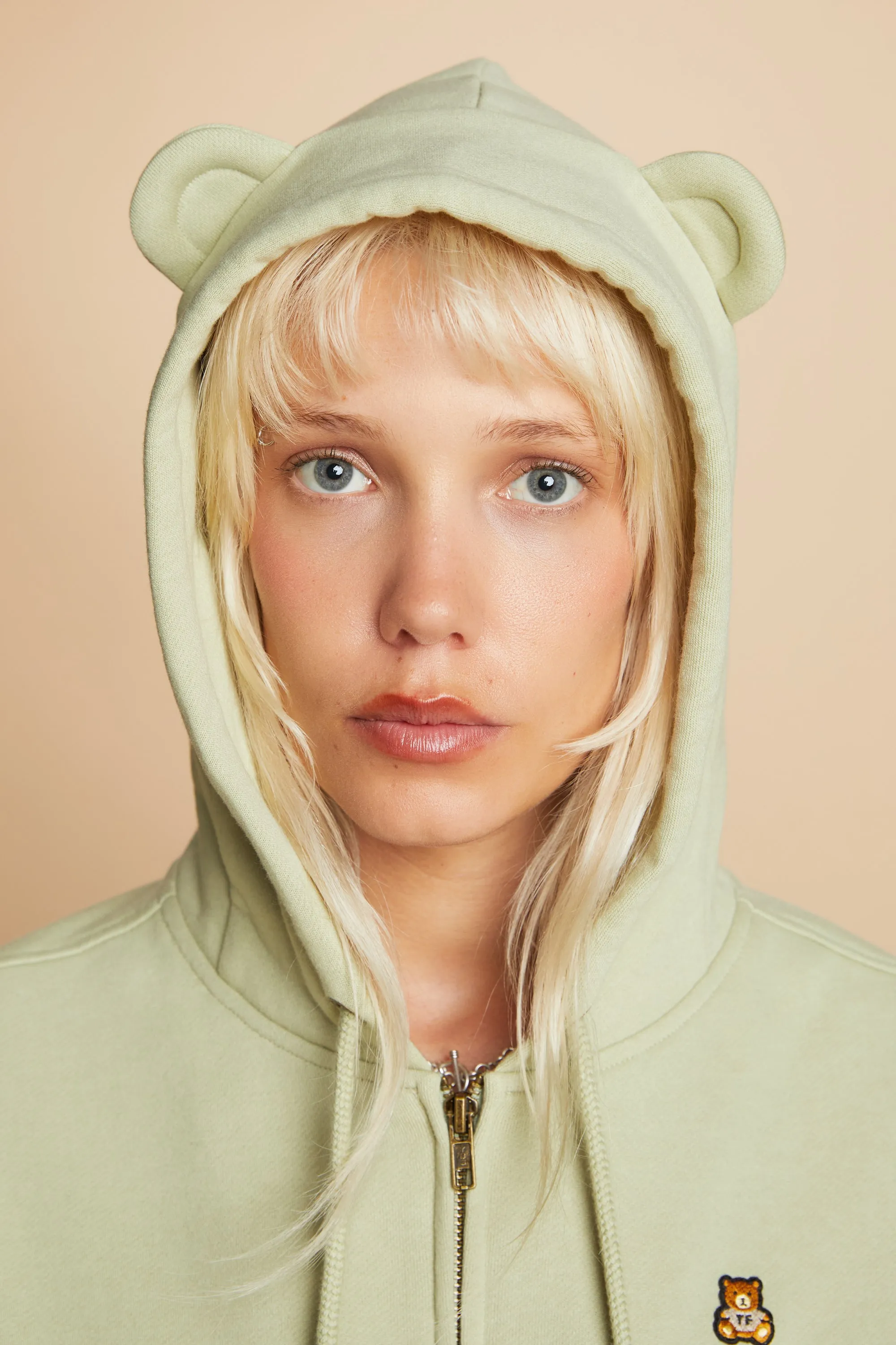 Women's Classic Bear Ear Zip Hoodie