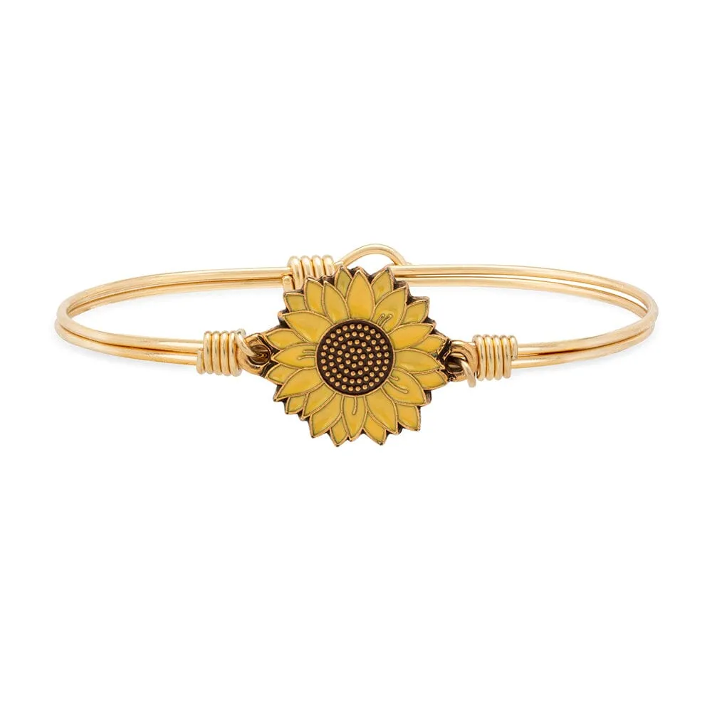 Yellow Sunflower Bangle Bracelet